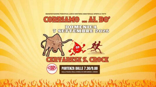 Corriamo al Bo’  domenica 7 settembre 2025